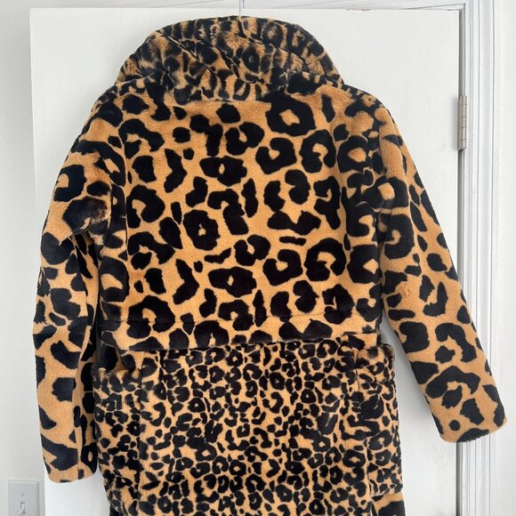 Nike Jordan Court-to-Runway Leopard Convertible 2-in-1 Faux Fur Jacket Sz Small - Picture 6 of 9